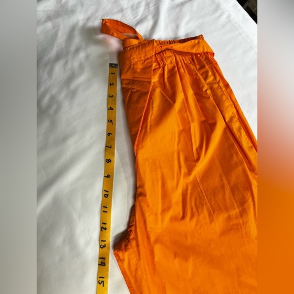 NICHOLAS Orange Cotton TARON wrap waist tapered leg pants size 4 - Picture 13 of 14